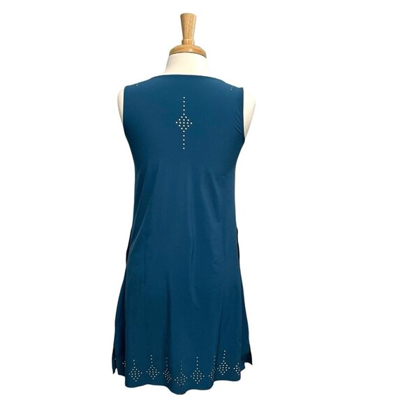 Title Nine Sleeveless Laser Cut Lightweight Pull-Over Dress Teal size XS - Picture 7 of 10